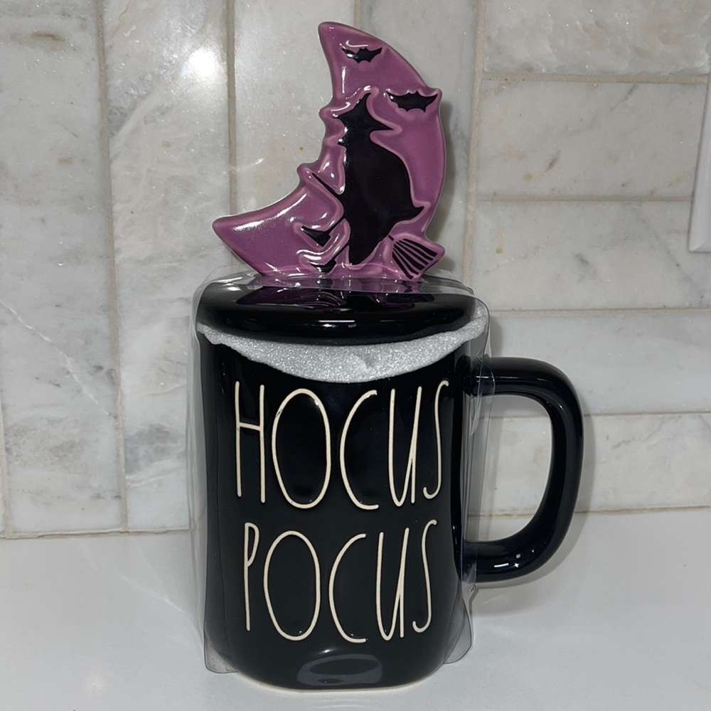 NWT Rae Dunn Hocus Pocus w/ Witch legs topper coffee mug.